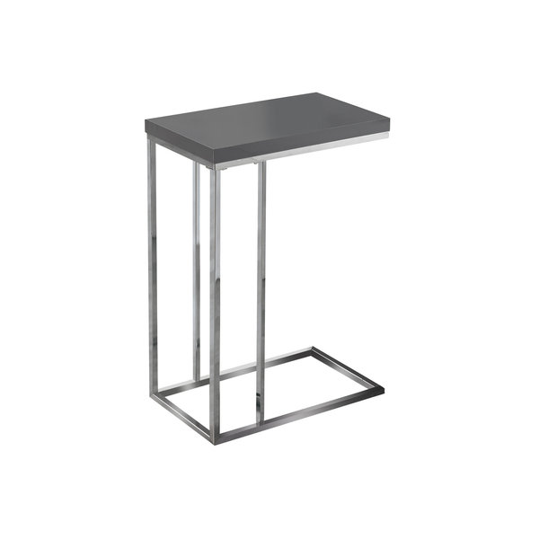 Monarch Specialties Accent Table - Glossy Grey With Chrome Metal I 3030